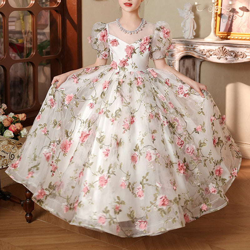 Vestido elegante para fiesta de cumpleaños de bebé, vestido de primera comunión para niña pequeña 