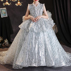 Niedliches Baby-Mädchen-Schönheitsfestkleid, Kleinkind-Kommunionskleid 