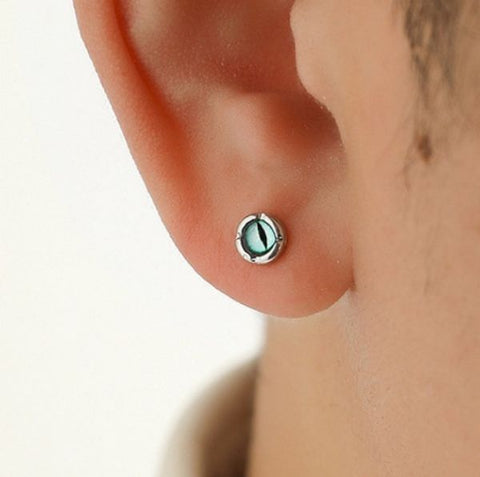 Pendientes de ojo de diablo de moda en plata de ley 