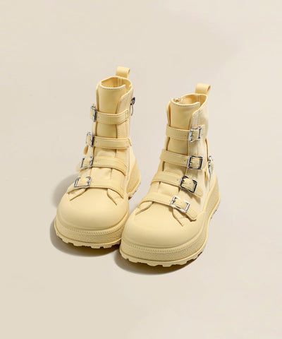 Botas casuales de lona con plataforma para mujer, color rosa 