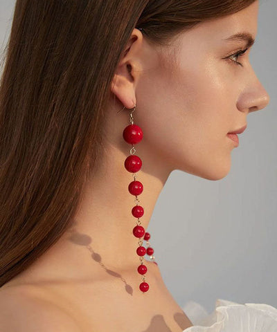 Casual White Stergild Silver Overgild Pearl Drop Earrings