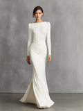 Elegant  Elegant Satin Ruched Mermaid Maxi Dress Prom Dress