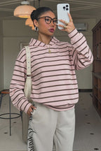 Striped Colorblock Pullover Hoodie