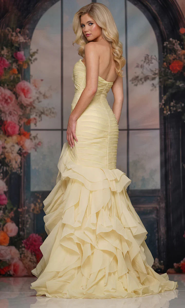 Sexy trägerloses, gerüschtes Meerjungfrauen-Abendkleid