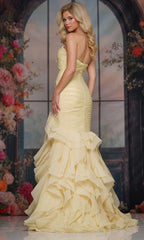 Sexy trägerloses, gerüschtes Meerjungfrauen-Abendkleid