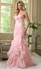 Sexy trägerloses, gerüschtes Meerjungfrauen-Abendkleid
