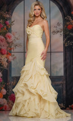 Sexy trägerloses, gerüschtes Meerjungfrauen-Abendkleid
