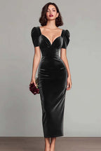 Velvet Sheath Long Holiday Party Dress