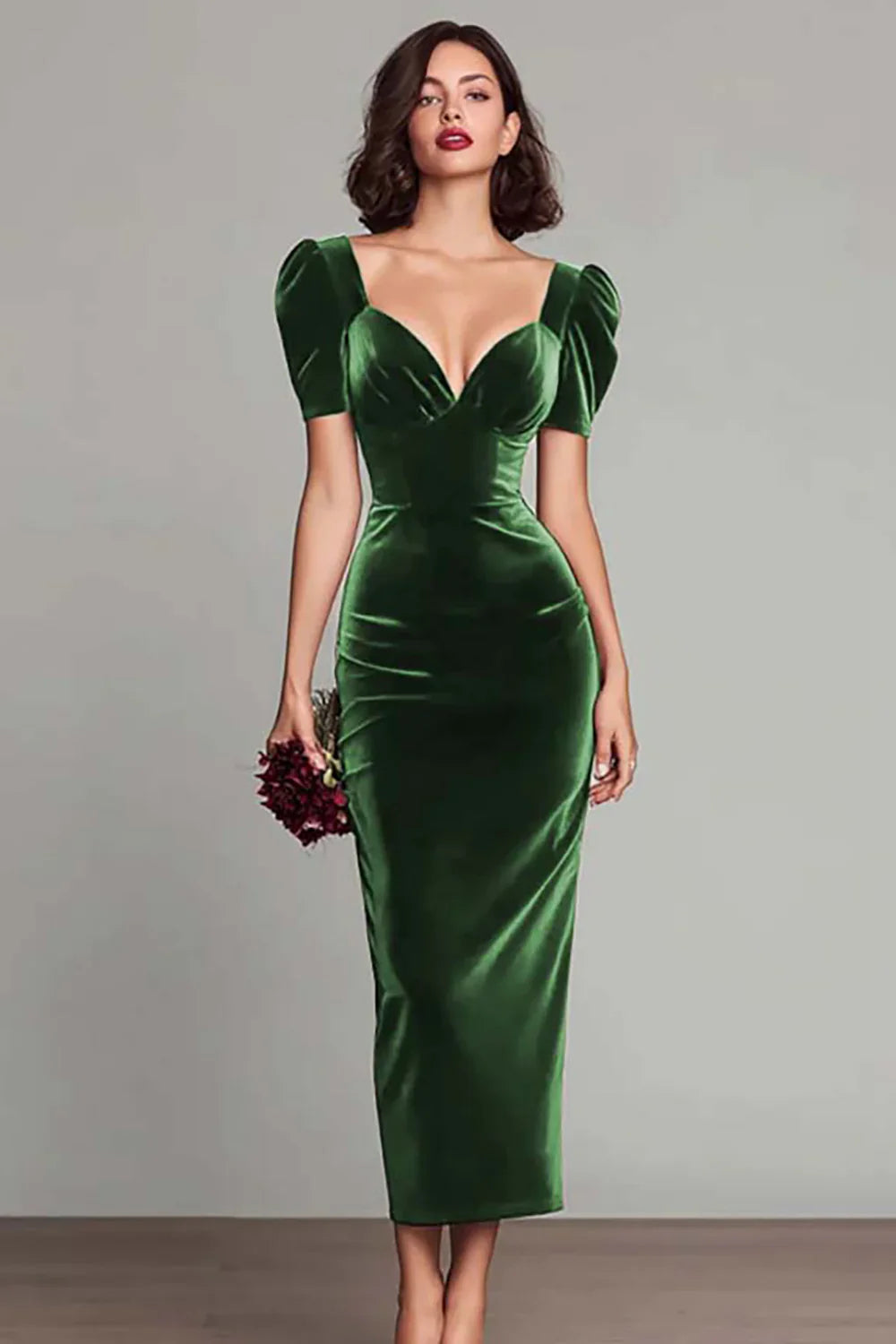 Velvet Sheath Long Holiday Party Dress