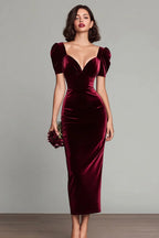 Velvet Sheath Long Holiday Party Dress