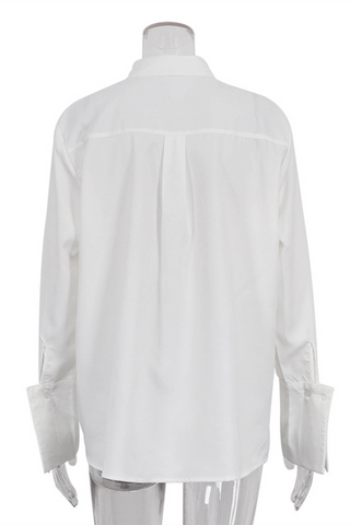 Lässige Blusen mit Street-Taschen und Knöpfen und Umlegekragen 