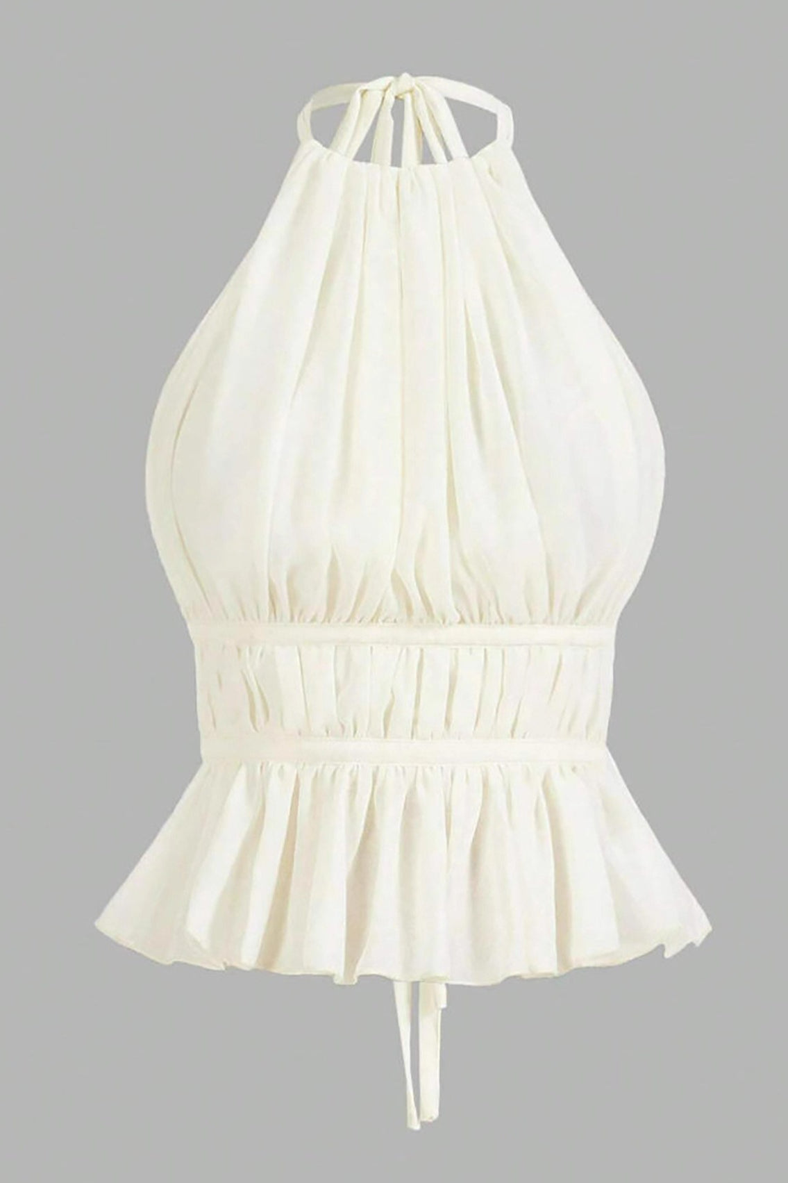 Elegant Backless Chiffon Tie Halter Top