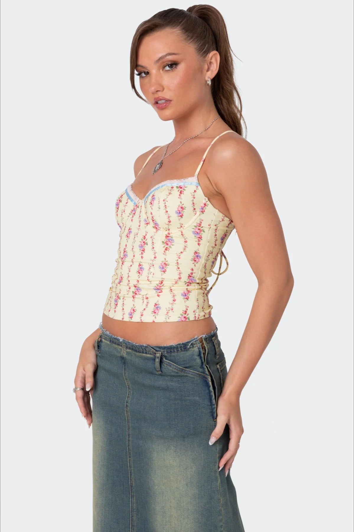 Vintage Chic Floral Crop Cami Top