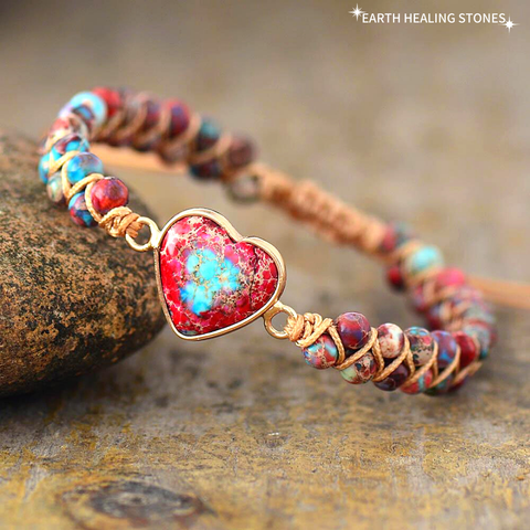 Pulsera de jaspe corazón apasionado 