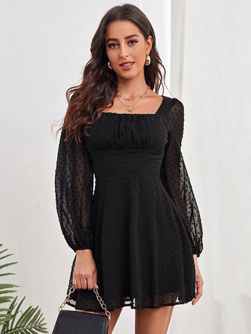 Birthday Mini Dresses White Long Sleeves Short Dress