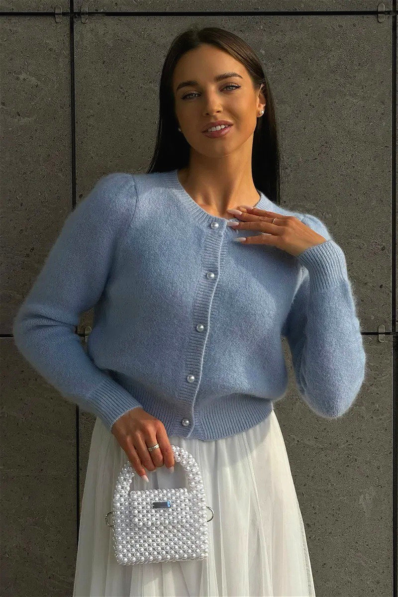 Solid Minimalist Relaxed Long Sleeve Knit Cardigan