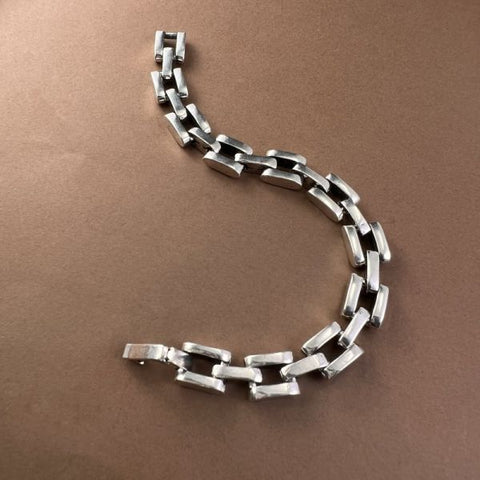 Sterling Silver Simple Personalized Ring Clasp Bracelet