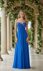 Serene  Strapless Lace Chiffon A-Line Gown