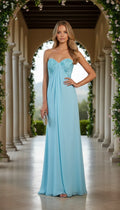 Serene  Strapless Lace Chiffon A-Line Gown