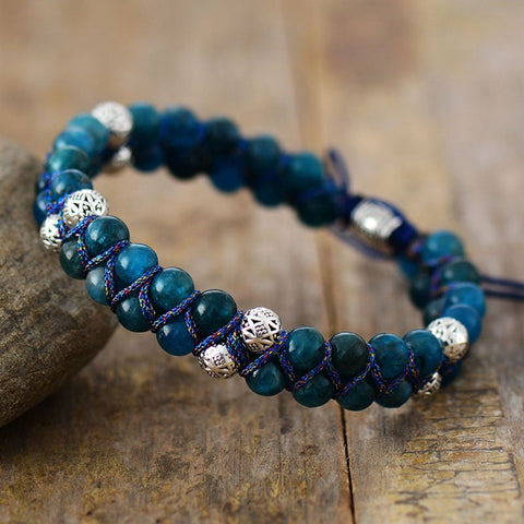 Pulsera tejida de apatita Ajna 