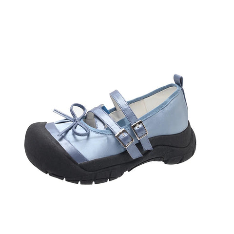 Flats Bow Ballet Dance Shoes Women Rome Shallow Sandals 2024 Autumn Designer New Platform Shoes Fashion Lace Up Female Chaussure