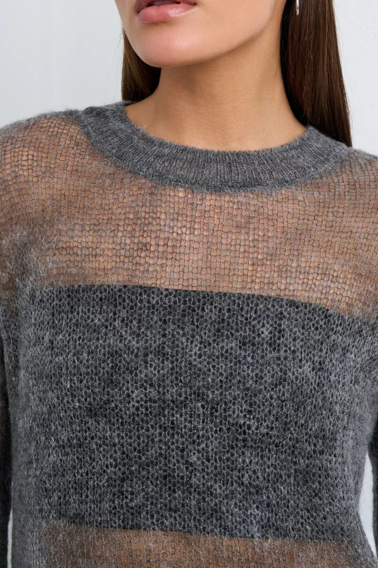Loose Hollow Out Wool Blend Knit Blouse