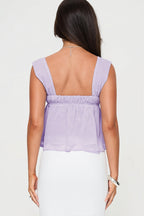 Square Neck Lace-Up Cami Tank Top