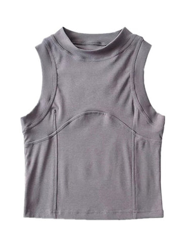 Nueva camiseta sin mangas con cuello redondo para mujer, camisola de verano lisa, sin espalda, sexy, a la moda, informal, de tubo, sin mangas, chaleco corto para mujer 