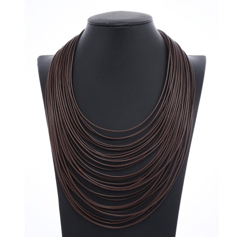 Mehrlagige Regenbogen-Seil-Halsketten-Kollektion 