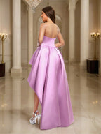 Ballkleid/Prinzessinnen-Trägerkleid aus asymmetrischem Rüschensatin