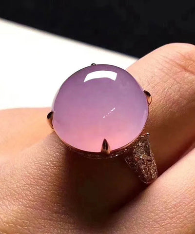 Anillos sueltos de jade dorado en plata de ley rosa 