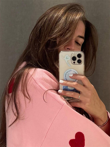 Tossy Casual Kawaii Loose Sweater Pullover For Women Fashion Long Sleeve High Street Printed Camisola Female Patchwork Sweater