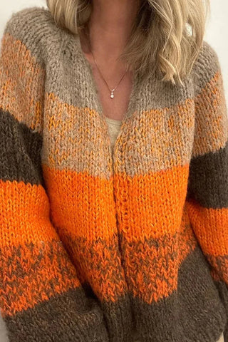 Cárdigan holgado con mangas abullonadas y colores variados de Seasonal Treats 