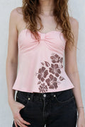 Casual Bow Pleated Floral Knit Blouse