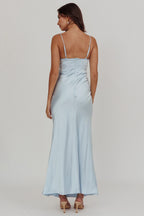 Lace Trim Maxi Dress Steel