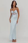 Lace Trim Maxi Dress Steel