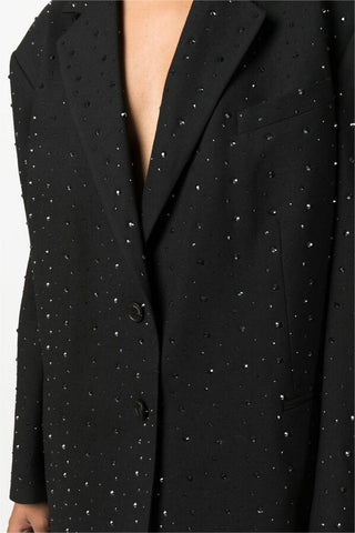 Rhinestone Solid Long Sleeve Blazer