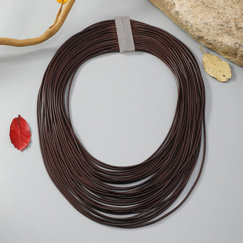 Mehrlagige Regenbogen-Seil-Halsketten-Kollektion 