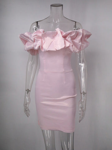 Chic Cupcake Dress Strapless Slit Birthday Party Mini Dresses