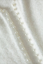 Elegant Pearl V-Neck Knit Sweate