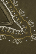Retro V Neck Embroidered Knit Blouse