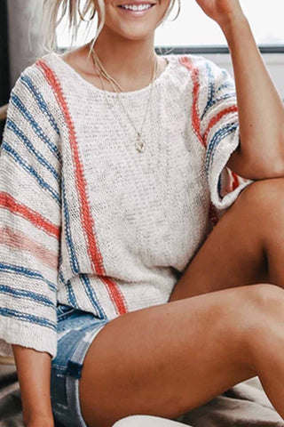 Chicindress – Gestreifter Colorblock-Pullover 