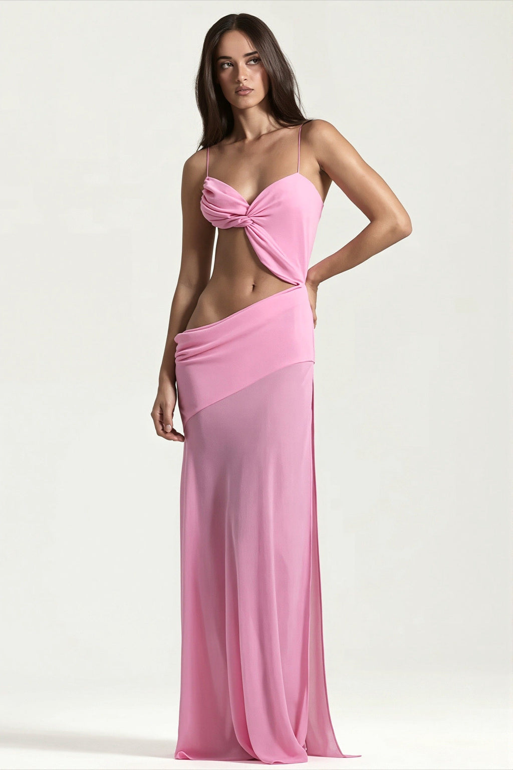 Asym Split Cami Hollow Maxi Dress