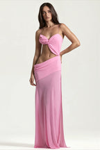 Asym Split Cami Hollow Maxi Dress