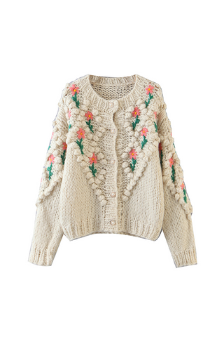 Lässiger Patchwork-Pullover mit ausgehöhltem Cardigan-Kragen 
