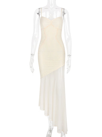 Vestido ajustado de encaje con volantes, plisado, tirantes finos, espalda descubierta, para fiesta de cumpleaños, midi. 