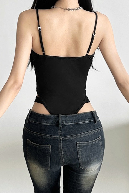 Trendy Solid Cutout Slim Cami Top