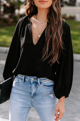 Blusas casuales sencillas con cuello en V liso (3 colores) 