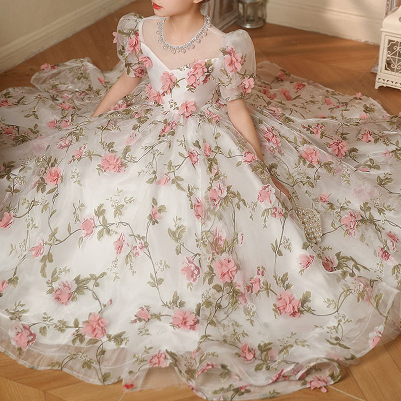 Vestido elegante para fiesta de cumpleaños de bebé, vestido de primera comunión para niña pequeña 