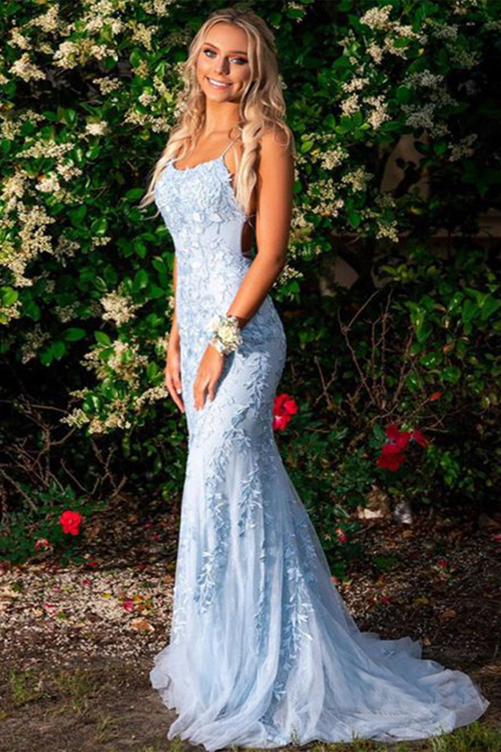 Meerjungfrauen-Abendkleid, langes, rückenfreies Ballkleid